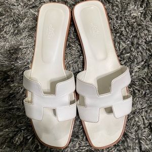 Authentic Oran sandal, blanc piqûres Havane, Ref Size: 42